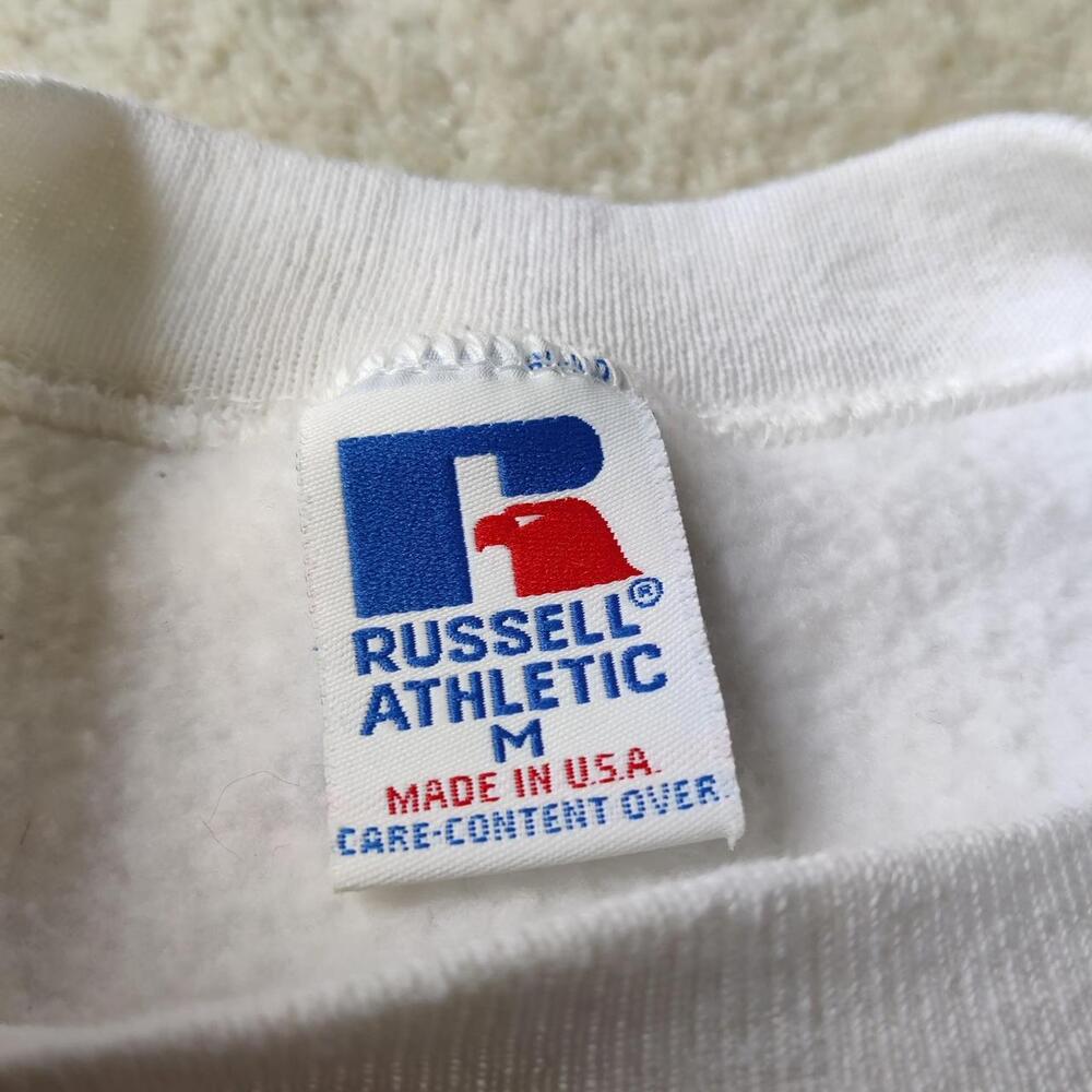 Vintage 90s Russell Athletic white blank crewneck sweatshirt - Picture 4 of 8